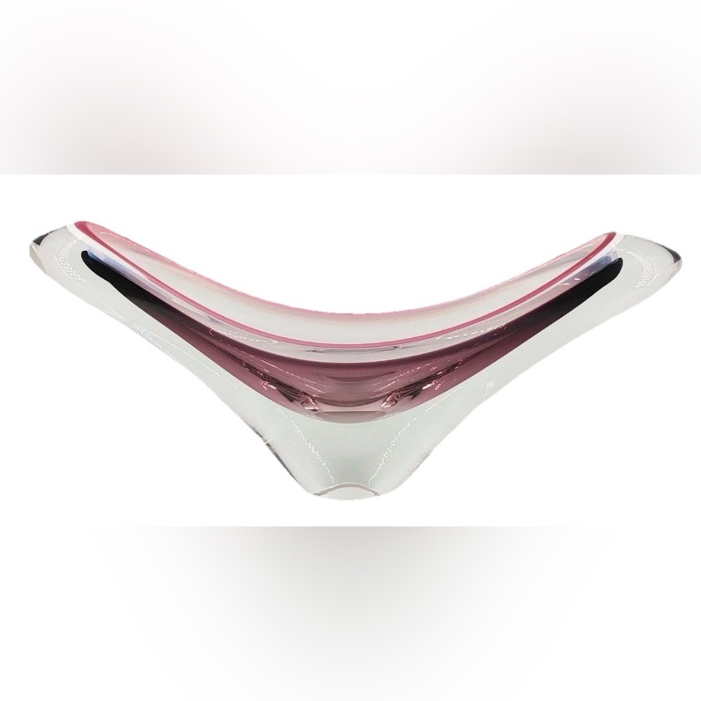Flygsfors Coquille Amethyst Bowl Centerpiece Paul Kedelv Unsigned MCM 1950'sREAD